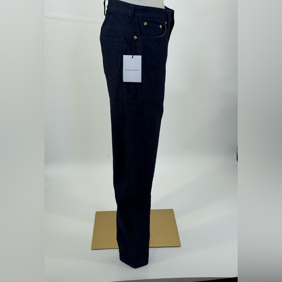 Brandon Maxwell High Rise Classic Straight leg Skinny Dark Blue Denim Size 28 - Picture 10 of 16